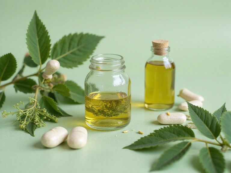 Naturalne suplementy zdrowotne Glucoactivplus w zielonych i ziemistych odcieniach